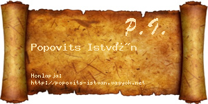 Popovits István névjegykártya