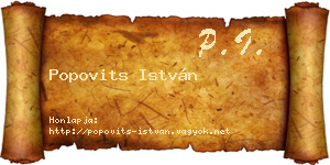 Popovits István névjegykártya